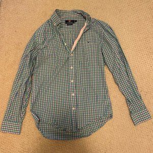 Green, Pink, Blue Checks - Vineyard Vines Tucker Shirt - Size S